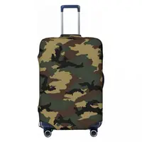 Custom Fashion Original Woodland Camo Luggage Cover Protector Washable Military Army Camouflage Travel Suitcase Covers 1