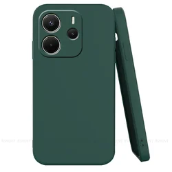 Original Liquid Silicone TPU Case Cover for Note14 5G Global (Black Green)
