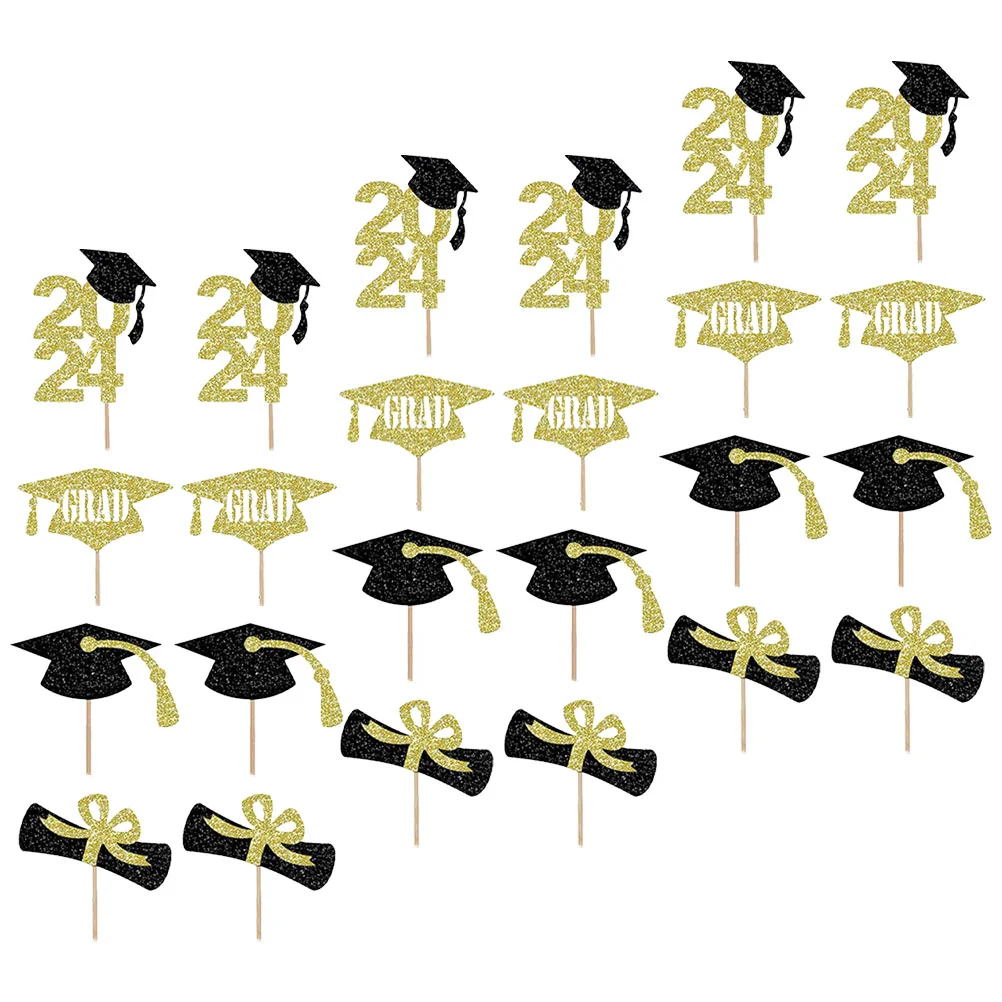 

10 Sets Graduation Cake Toppers Graduation Cupcakes Topper Graduation Cake Decorations