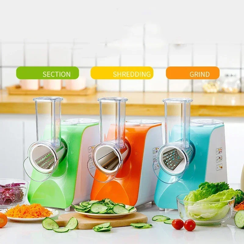 Multifunctional Electric Salad Maker Fruit Vegetable Slicer Cutter Carrot Grater Potato Chopper Cutting Machine Cheese Shredder, vegetable cutter