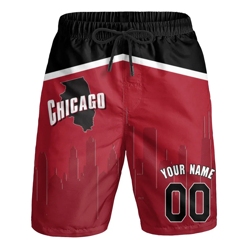Miami City Graphic Basketball Fans Shorts Gifts Pants 3D Hip Hop y2k Board Shorts Summer Hawaii Swimsuit Cool Surf Swim Trunks 5