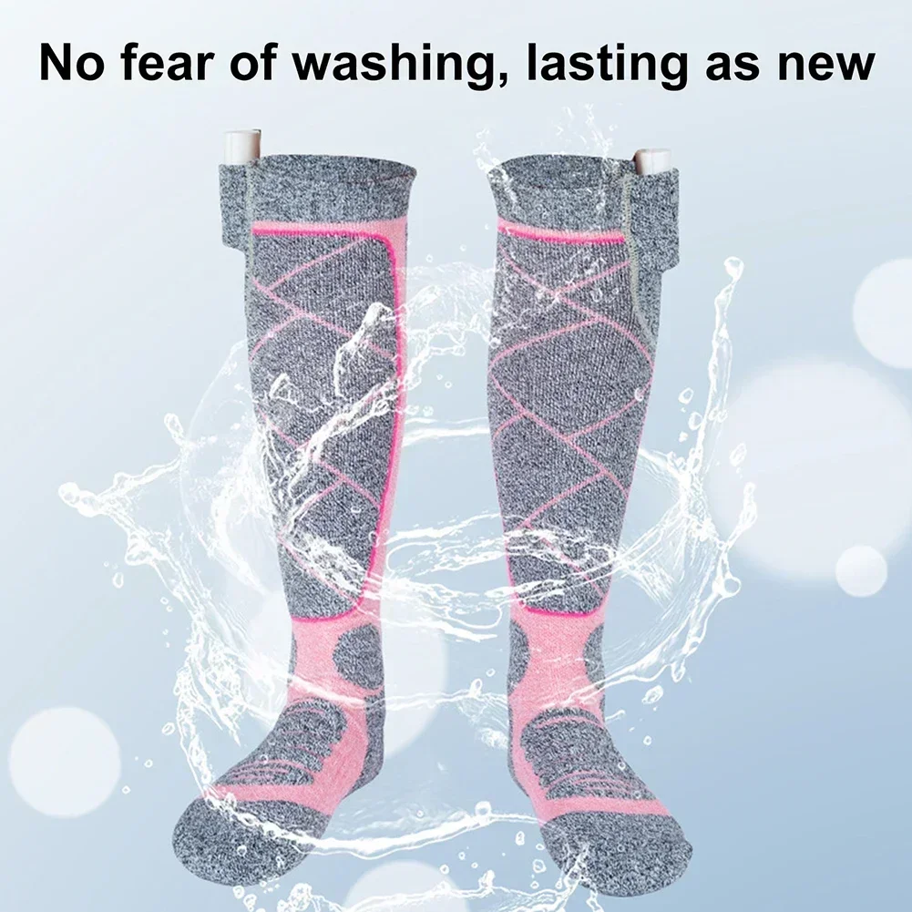 1 Pair High Quality Heating Socks USB Rechargeable Anti-Cold Men Thermal Heated Foot Warmer Outdoor Camping Ski Sports Winter