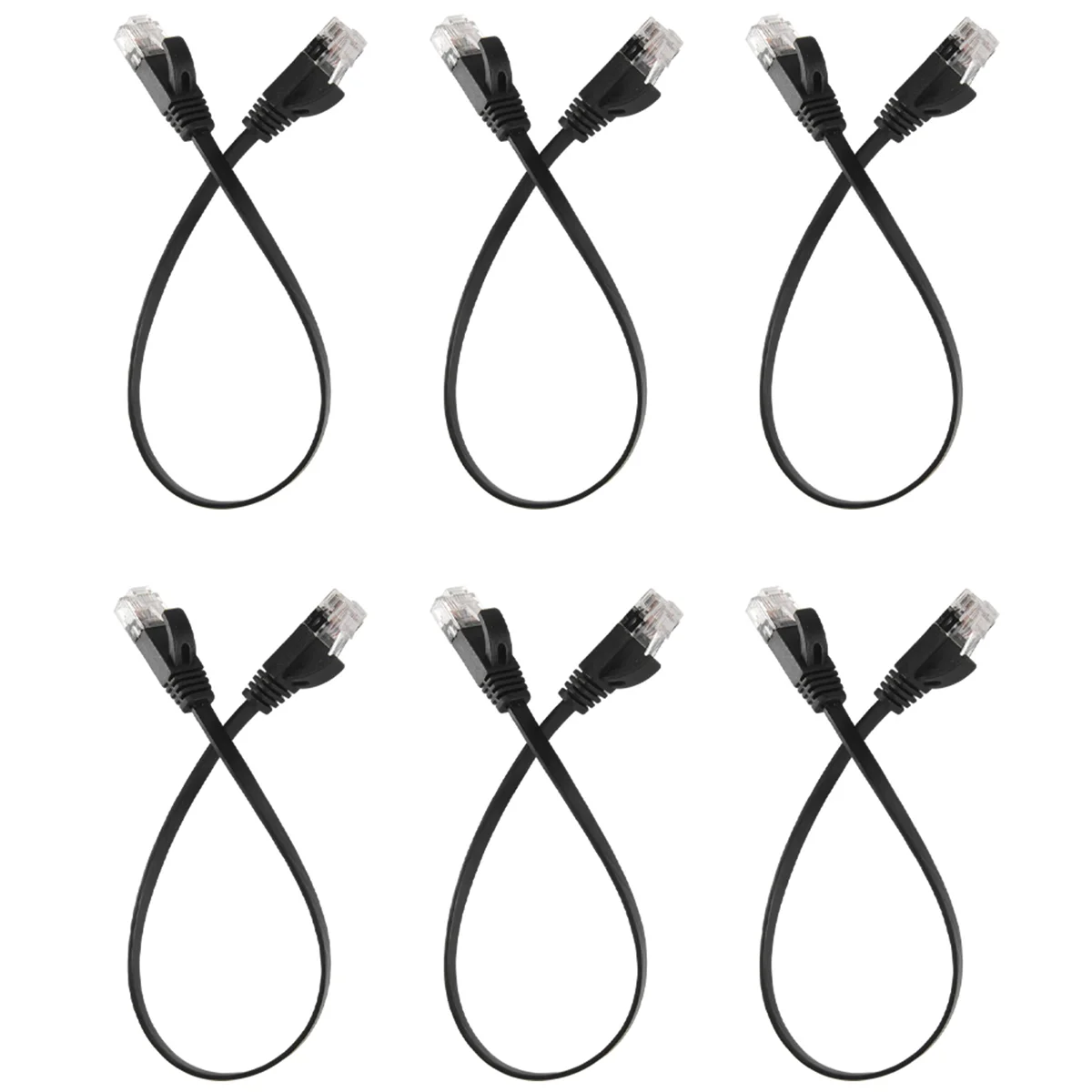6-Pack Ultra High-Speed Flat Cat6 Ethernet Cables with Snagless RJ45 Connectors