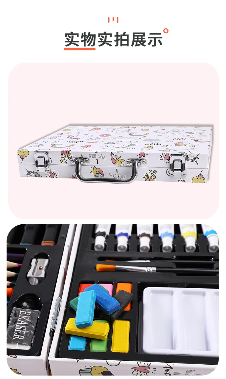 53Pcs Paintbrush Crayon Art Painting Set Children'S School Supplies Watercolor Pen Professional Drawing Kit Gift Set For Kids