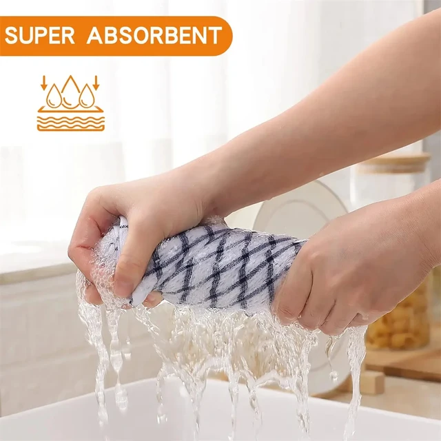 Olanly 100% cotone Asciugamano da cucina Strofinaccio morbido Panni da cucina super assorbenti Pulizia della casa Asciugamano abrasivo Lavare i piatti Panno 2