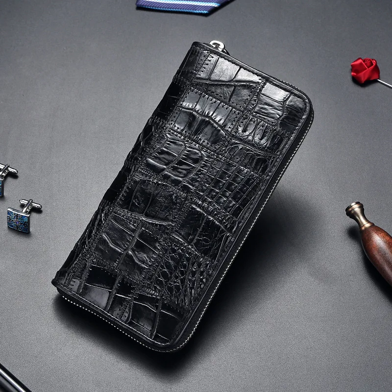 Модный кошелек из натуральной крокодиловой кожи для мужчин и женщин