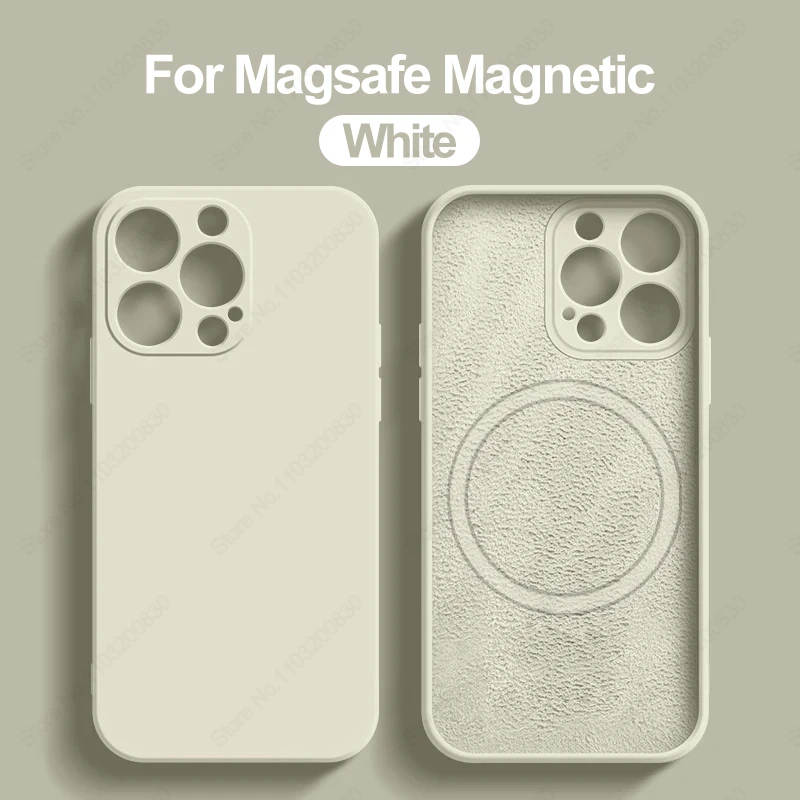 thumbnail image 1 of Fundas magnéticas de silicona líquida originales For iPhone, funda movil For Magsafe iPhone 15, 14, 13, 11, 12 Pro Max Plus, accesorios de cubierta a prueba de golpes, 1 of 5