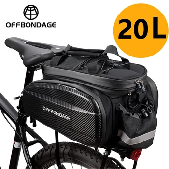 Borsa Posteriore per Bicicletta OFFBONDAGE 20L, Borsa da Sella MTB, Borsa da Portapacchi, Borsa da Viaggio per Ciclismo, Cestino, Accessori per Bicicletta