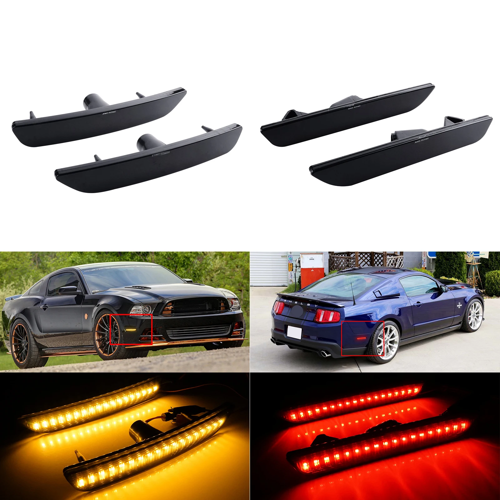 IJDM For 2010-2012 Ford Fusion Clear Lens Front Bumper Side Marker LED Lights La - Foto 3
