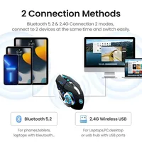Souris de jeu sans fil Bluetooth 5.2 double Mode rvb, 2.4 ghz, Rechargeable, silencieuse, 3600 DPI, pour ordinateur portable 2