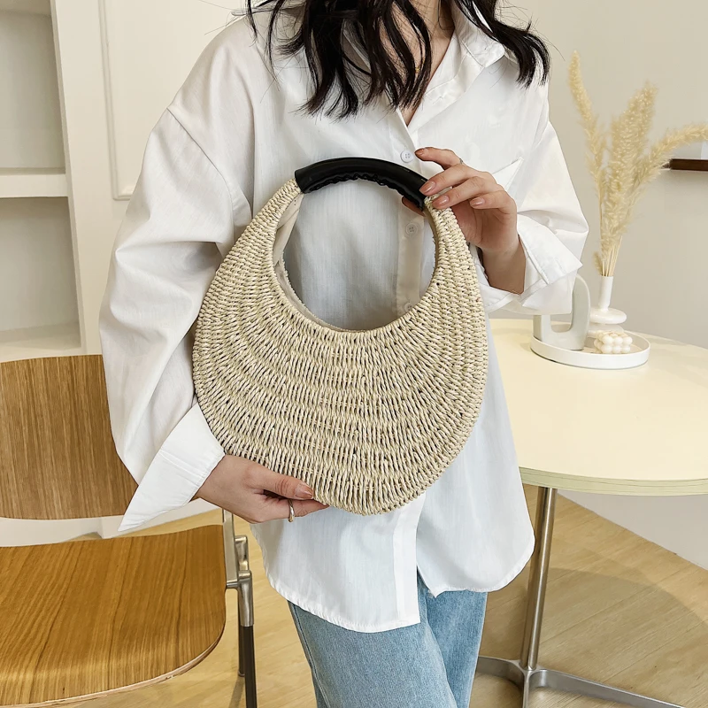 High Quality Women Small Straw Handbags Fashion Ladies Shoulder Tote Bags Designer Female Casual Beach Messenger Bags for Women