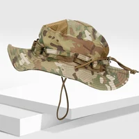 1pc/5pcs Camo Boonie Hat Sunscreen Breathable Bucket Hat Men's Outdoor Hiking Hunting Fishing Windproof Fisherman's Hat