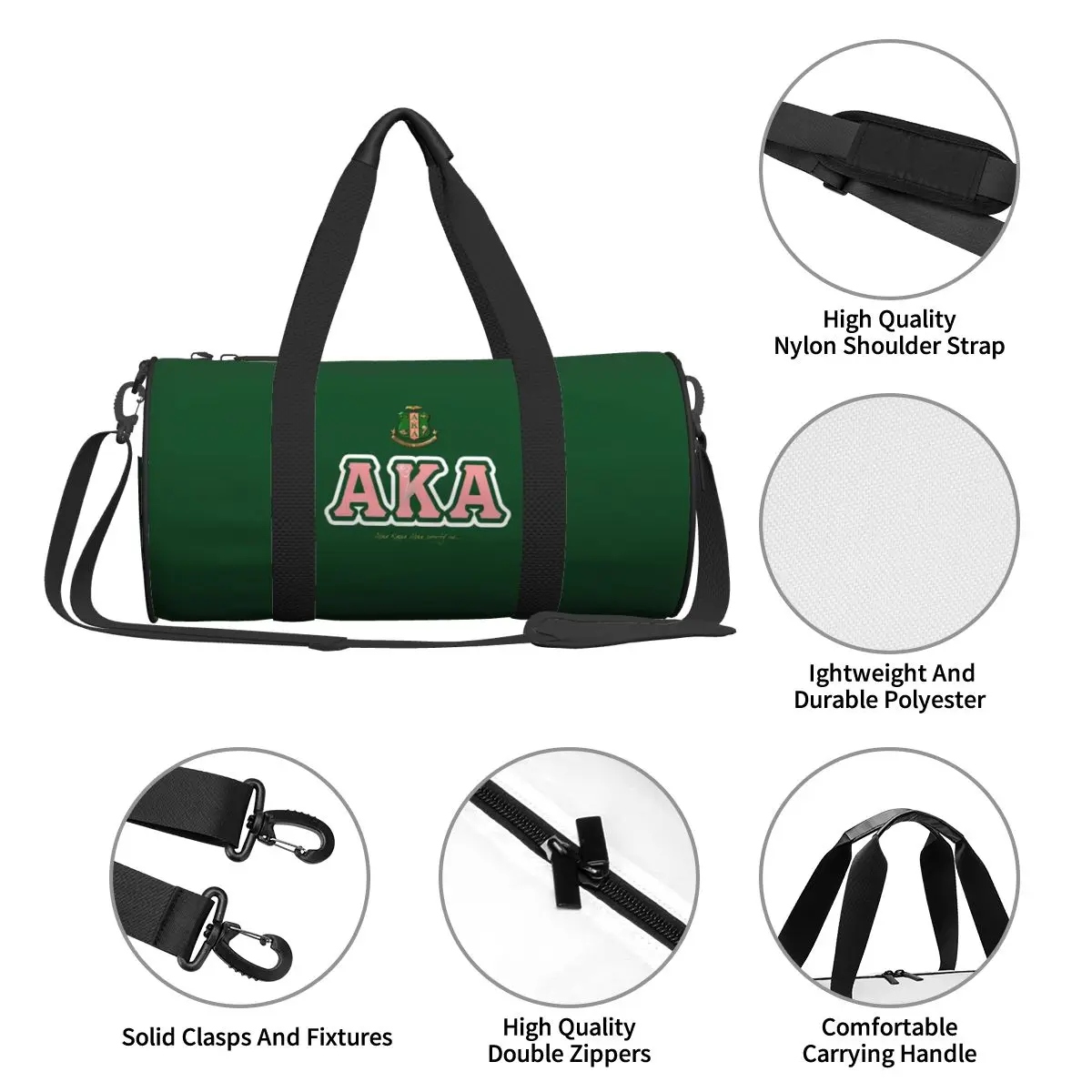 AKA Sorority Print Gym Bag 1908 Fashion Funny Outdoor Sports Bags with Shoes Luggage Pattern Handbag Funny Fitness Bag For Women 4