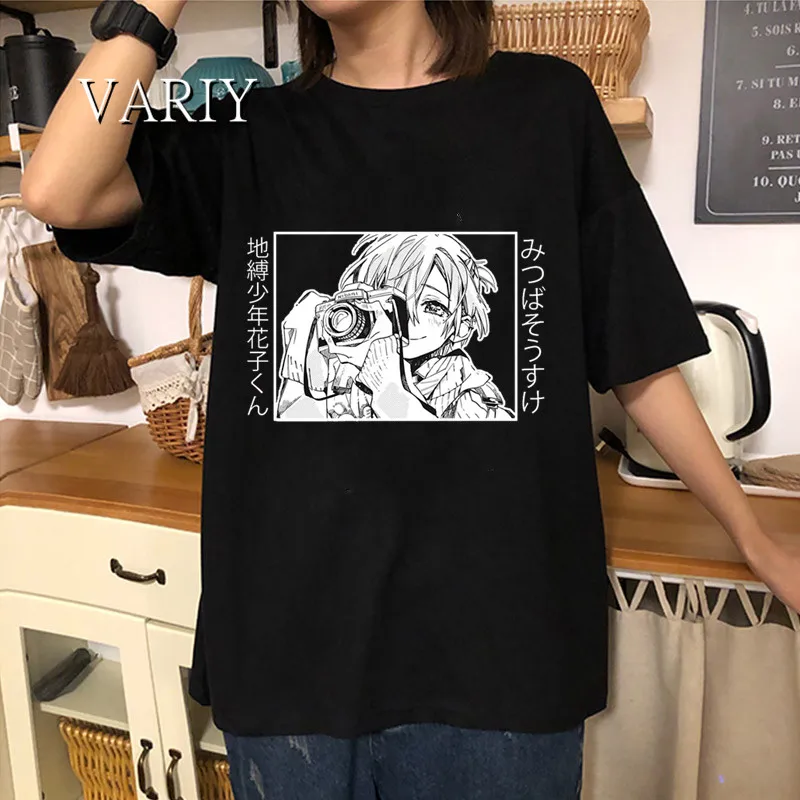 

Manga T Shirt Women Toilet Bound Hanako Kun T-shirt Female Jibaku Shounen Graphic Print T Shrits Mitsuba Graphic Tee Top Dopship