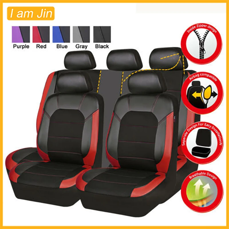 UniversalCarPULeatherSeatCoverBreathableSeatCoversProtection