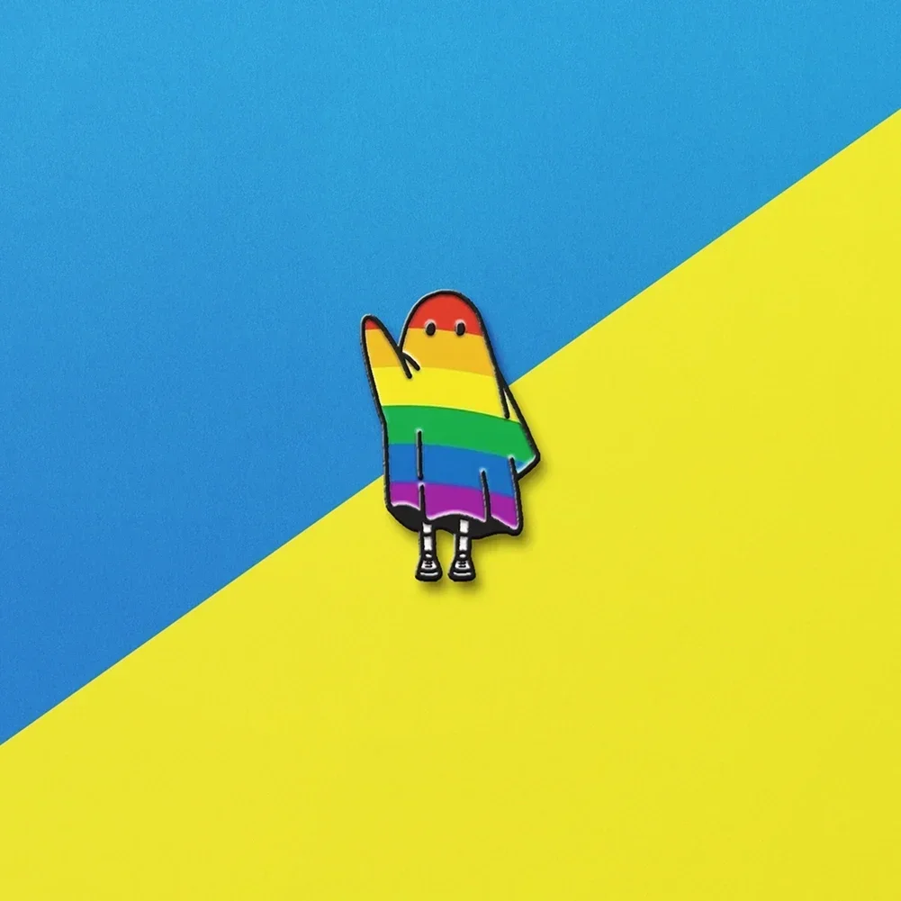 노벨티 프라이드 월 하드 에나멜 핀, LGBT 금속 배지 유령 브로치, 쥬얼리 액세서리 선물