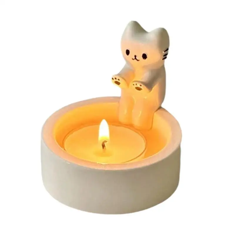 

New Cat Warming Paws Candle Holder Cute Scented Light Holder Adorable Funny Handmade Sturdy High Tempe Resistant Cat Candlestick