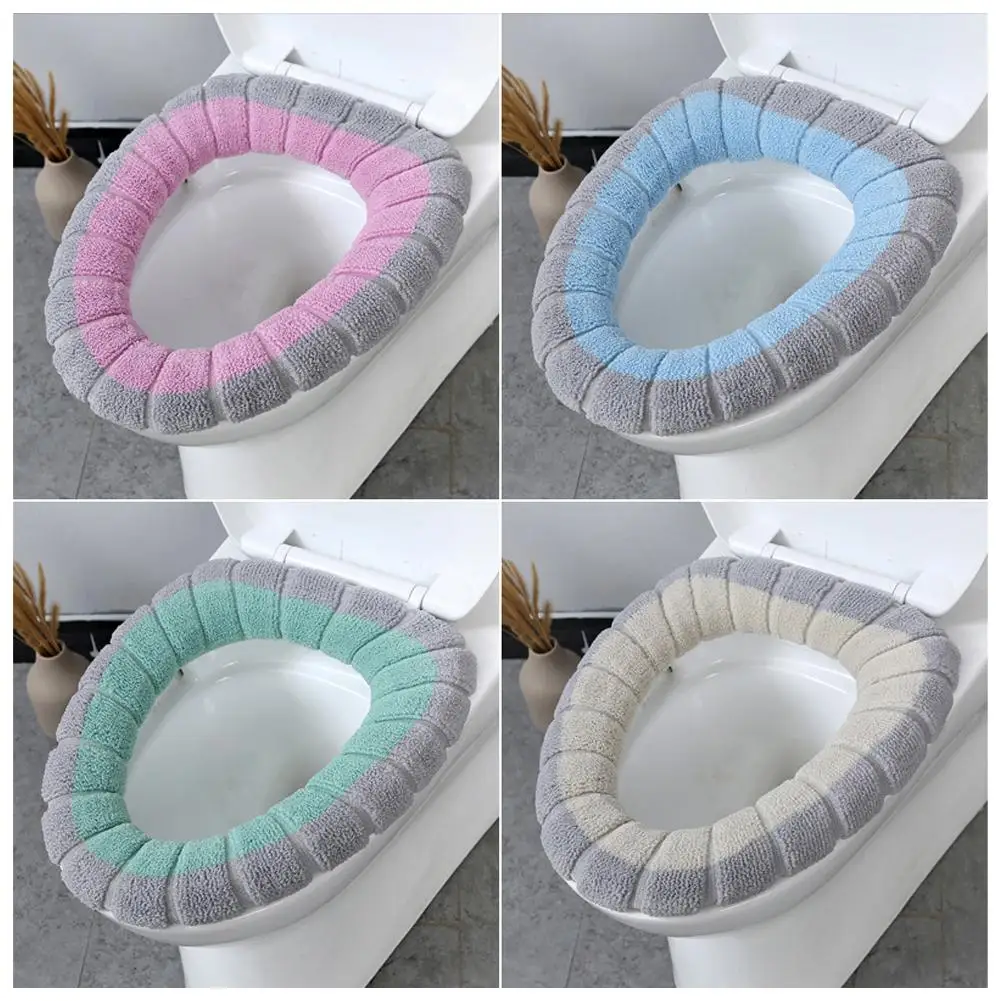 

Winter Warm Toilet Seat Cover Mat Home WC Bathroom Toilet Washable Cushion Thicker Handle Closestool With Pad Warmer Soft L V1C7