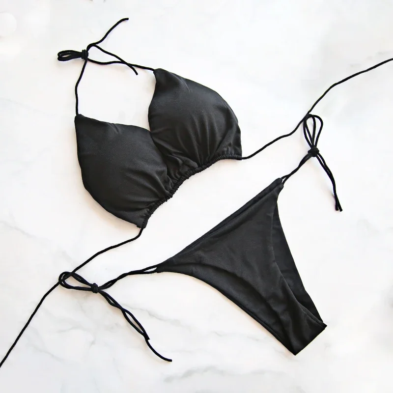 Summer Swimsuit Women Sexy Bikini Set Push-up Padded Bra Thong Two Pieces Swimwear Beachwear Bathing Suit female sexy swimsuits