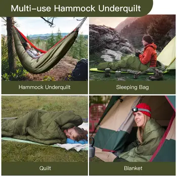 Night Cat Hammock Underquilts Sleeping Bag Single Insulated Under Blanket 4 Seasons Lightweight Soft Warm 5-20℃ 8x3.6ft 6