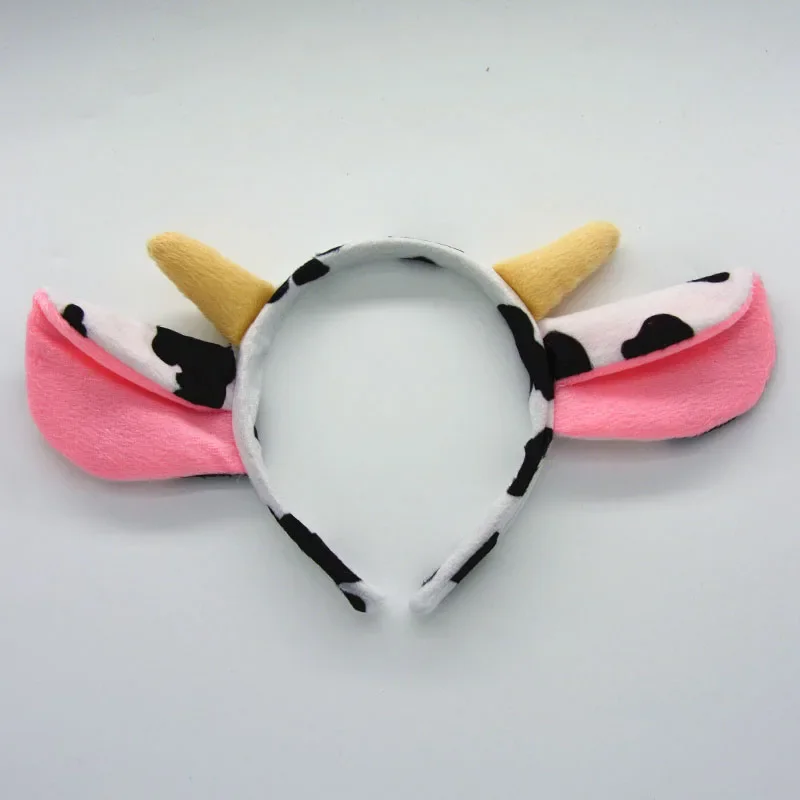 Adult Kids Boy Animal Milk Cow Cattle Headband Bow Tie Tail Gift Birthday Party Cosplay Costume Christmas Halloween Props