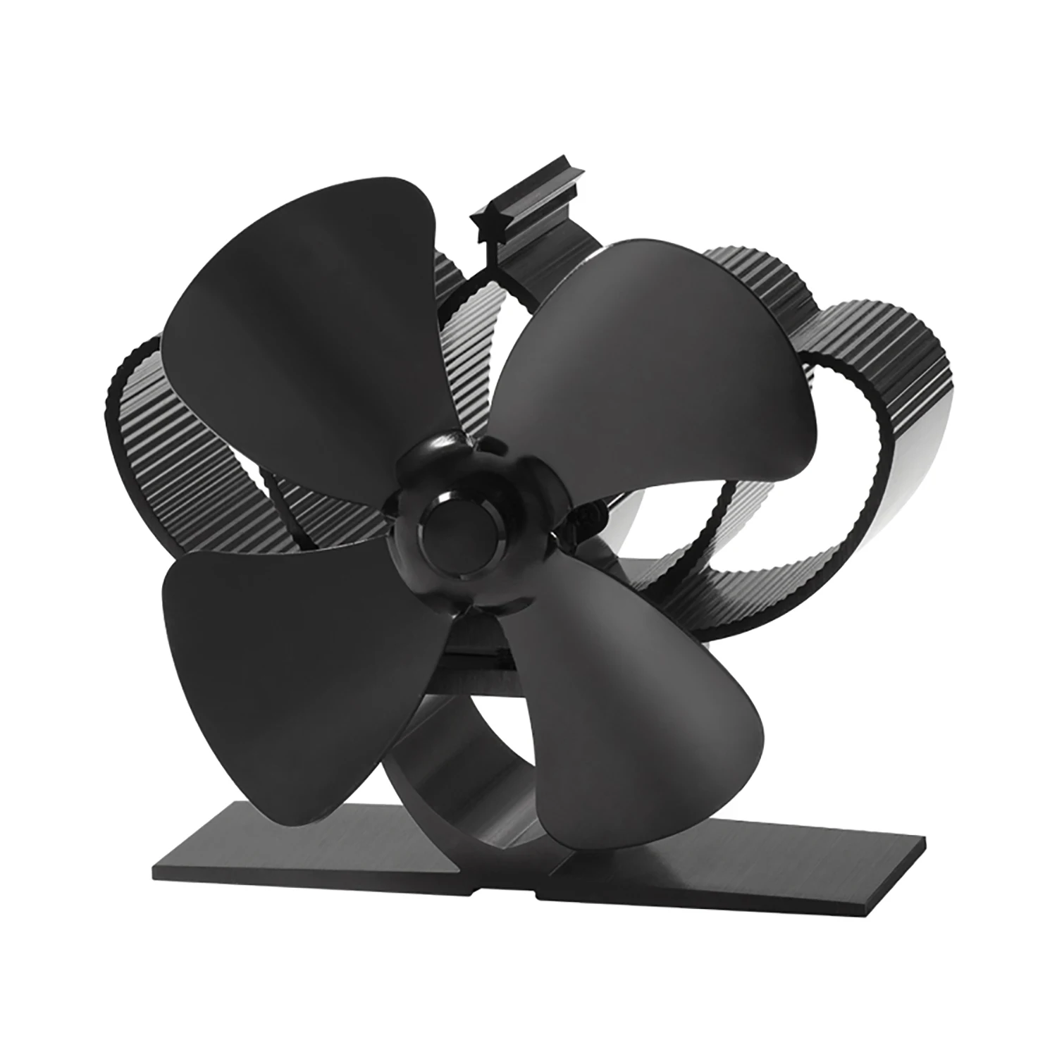 4 Blade Mini Fireplace Fan Heat Powered Stove Fan Log Wood Burner Eco Quiet Heater Winter Home Warm Efficient Heat Distribution stove fan