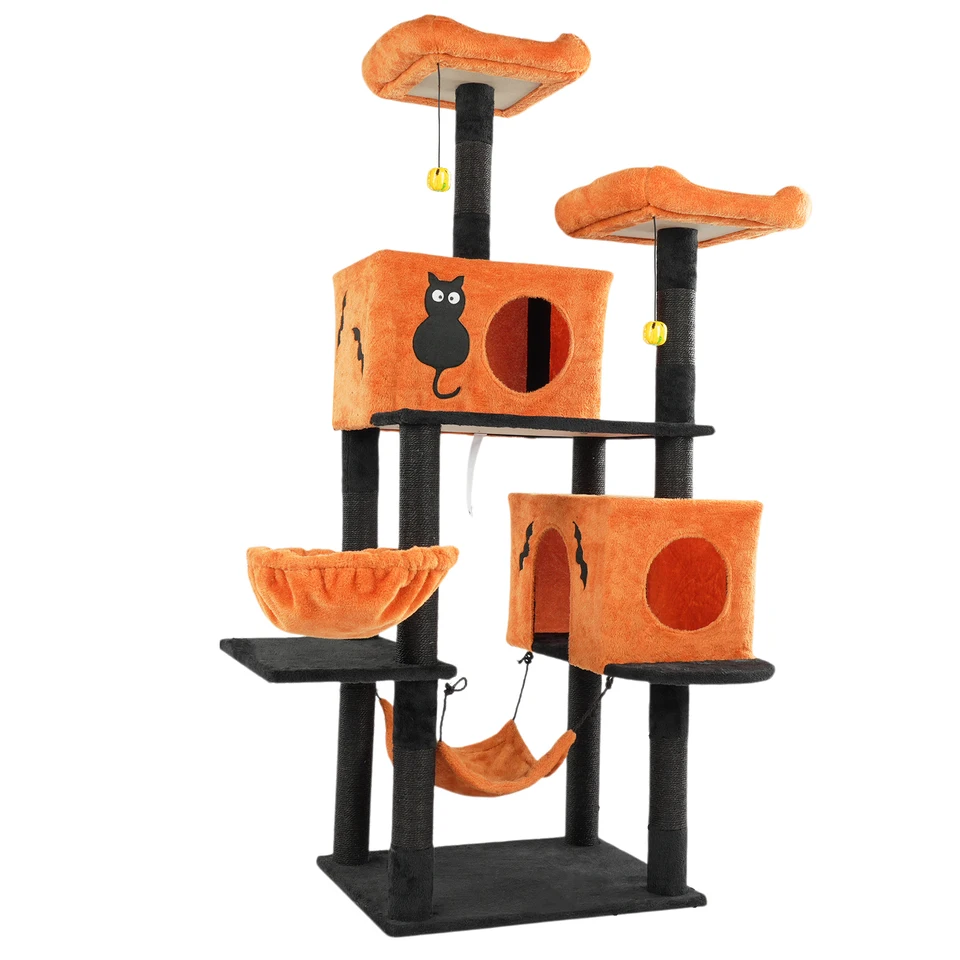 Halloween Cat Tree Large Cat Tower with Perches