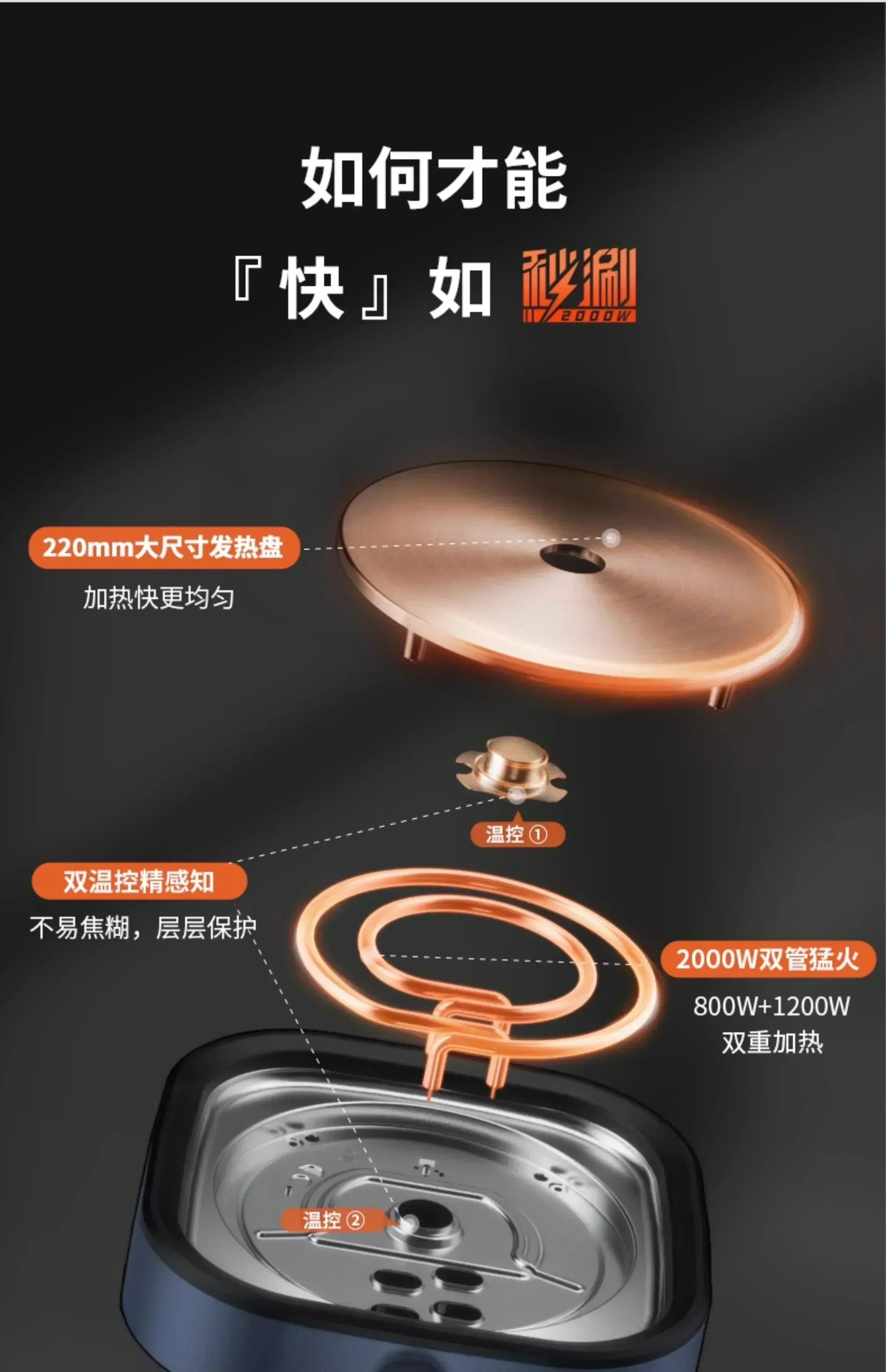 Electric hot pot new product cooking rice soup household multi-function pot electric hot pot large capacity 3