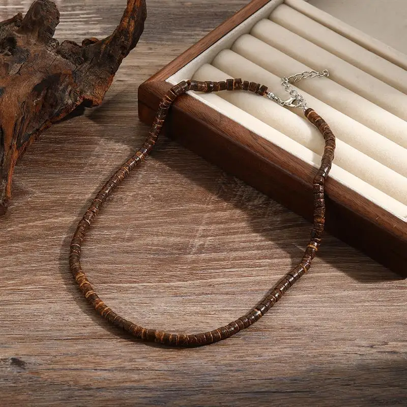 Women Jewelry Velvet Choker Necklaces Beaded Necklace Vintage Wood Bead Chains Necklaces For Women Men Mixed Color Luxury Holiday Choker Necklace Jewelry Wedding Gift