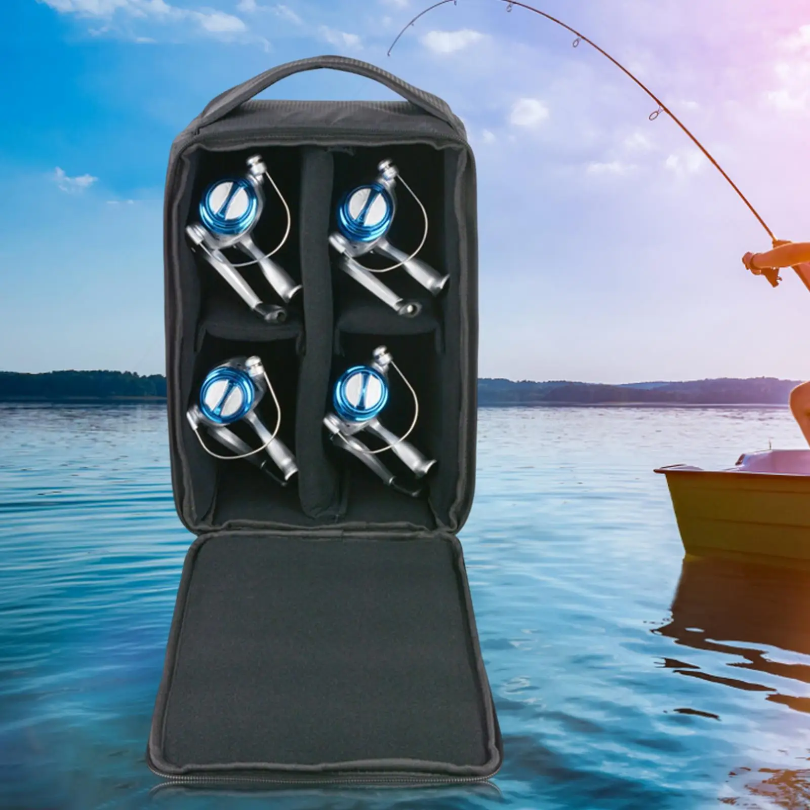PortableFishingReelsBagHandbagReelCarryingCaseFishingBag