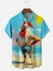 Men's Hawaiian Short Sleeve Shirt Cartoon Chicken Print Men's Casual Shirt Summer Daily Street Fashion Men's Short Sleeve Shirt 2