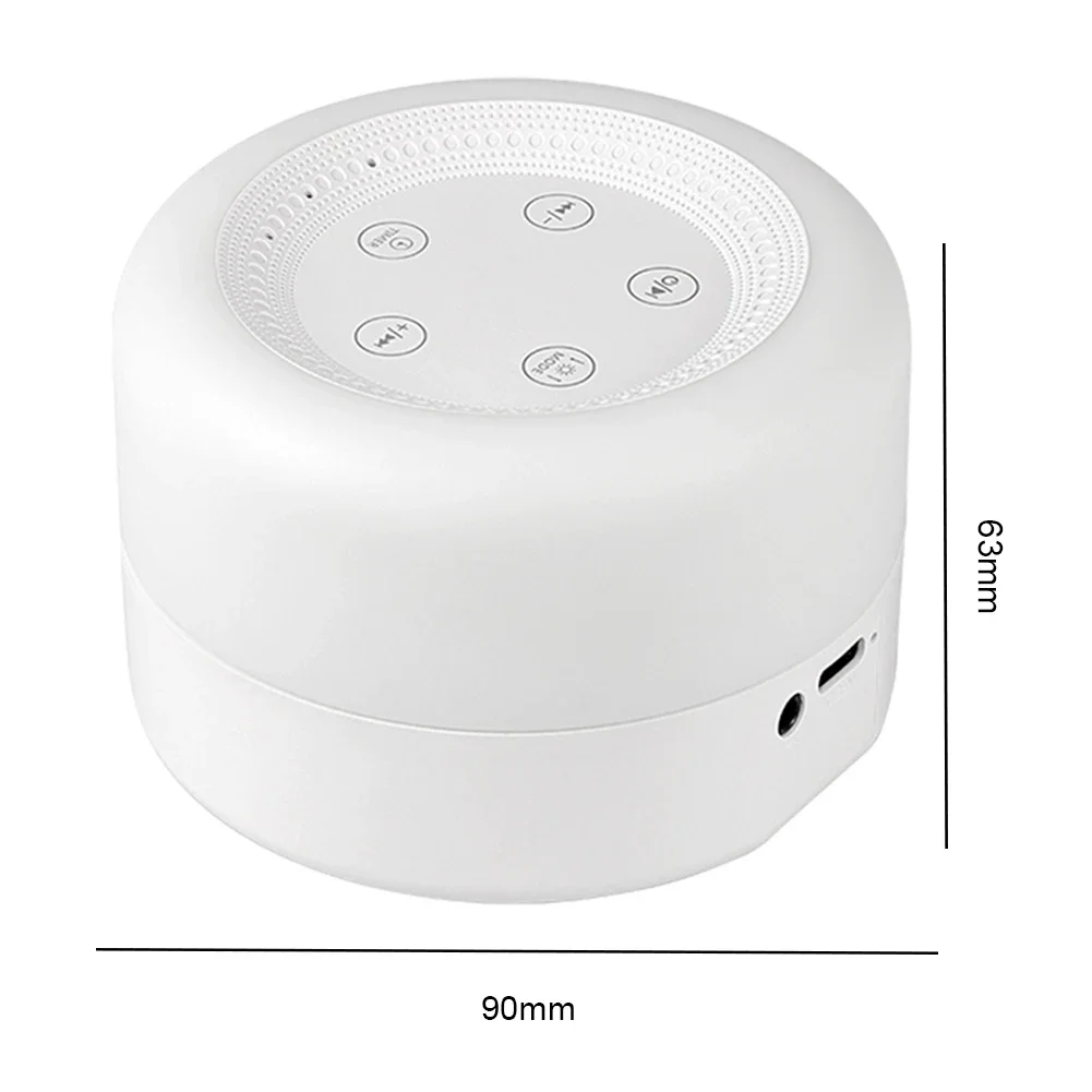 White Noise Machine with Night Light Sleeping Relaxation for Baby Portable Touch Adjustable USB Rechargeable for Home Travel