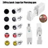 24pc Disposable Safe No Pain Sterile Logo Ear Stud Earring Stude Piercing Gun Piercer Tool Kit Machine Kit Earring Units Jewelry 1
