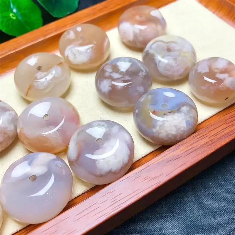 

10 шт. натуральный цветок Агат Bagel DIY кулон ожерелье браслет модные Очаровательные простые ювелирные изделия Исцеление праздничный подарок 23 мм