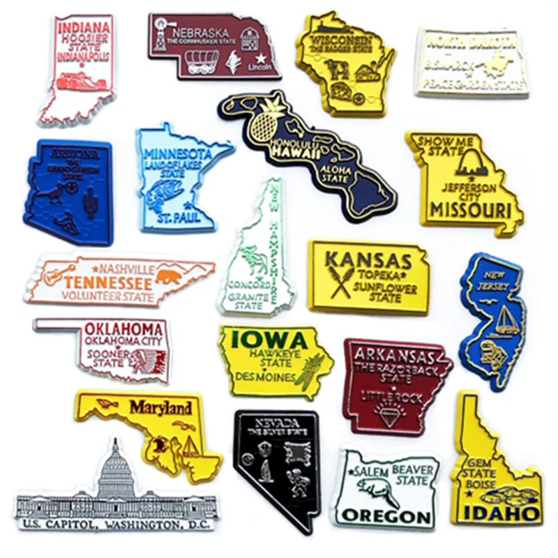 

USA America Map Guidepost Magnet Tourist Souvenirs Refrigerator Magnetic Decoration Articles Fridge Stickers Travel Gifts