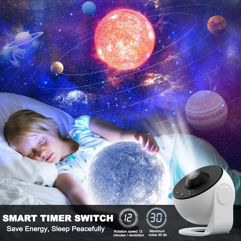 25 in 1 Star Planetarium Projector 360° Rotating LED Galaxy Night