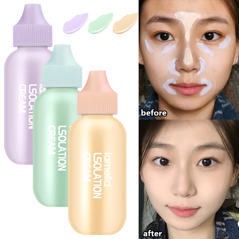 페이스 아이솔레이션 크림 파운데이션 메이크업 작은 우유 병 컨실러, 방수 지속 커버, 다크 서클 베이스 화장품, 3 가지 색상