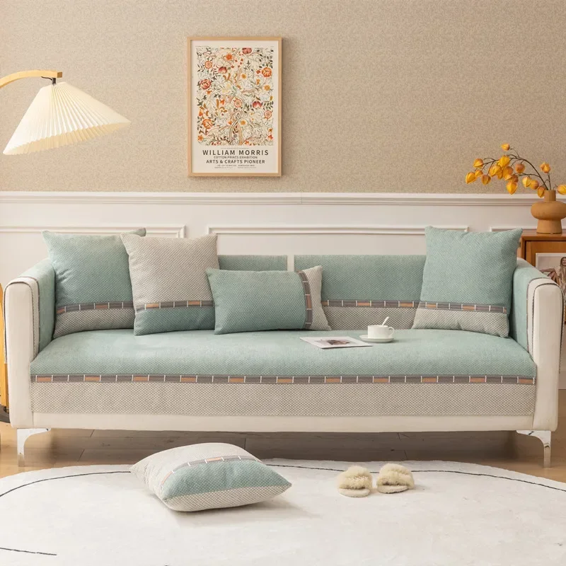 Chenille Nordic Sofa Cover for Living Room Non-slip Couch Towel Covers 4 Seasons L Shaped Corner Sofa Seat Pad Home Decor sofa cover sofa towel