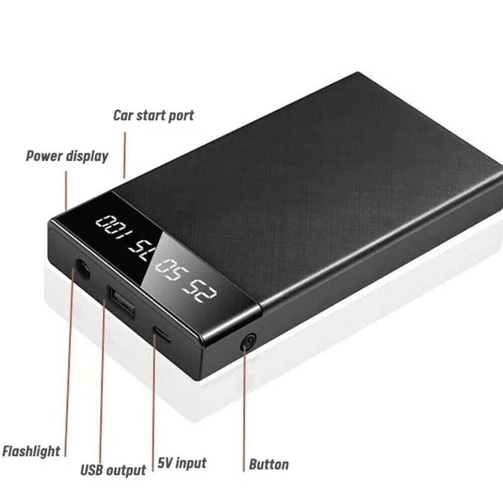 10000mAh Car Jump Starter Battery Charger Car Emergency Start Power Bank Booster with LED Lighting Starting Device for 12V Cars