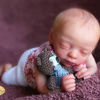 15 pollici Bebe Reborn Kit benedizione Sleeping neonato fai da te non verniciato Reborn Blank Doll Parts muecas Kit Reborn carburatore