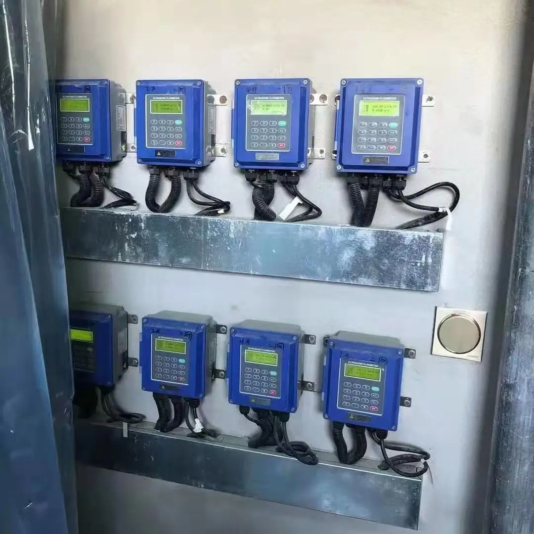 Ultrasonic Flow Meter Digital Flowmeter 220VAC/24VDC Power Supply For Water Diesel Oil Liquid Pipe Tube Measurement 4-20mA RS485