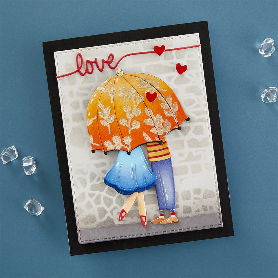 Lover Under Umbrella Metal Cutting Die Set