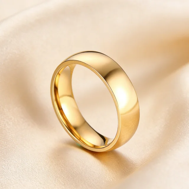 Bague de fiançailles en acier inoxydable pour femmes et hommes, couleur or, tailles américaines 4 5 6 7 8 9 10 11 12 13 14 15, livraison gratuite