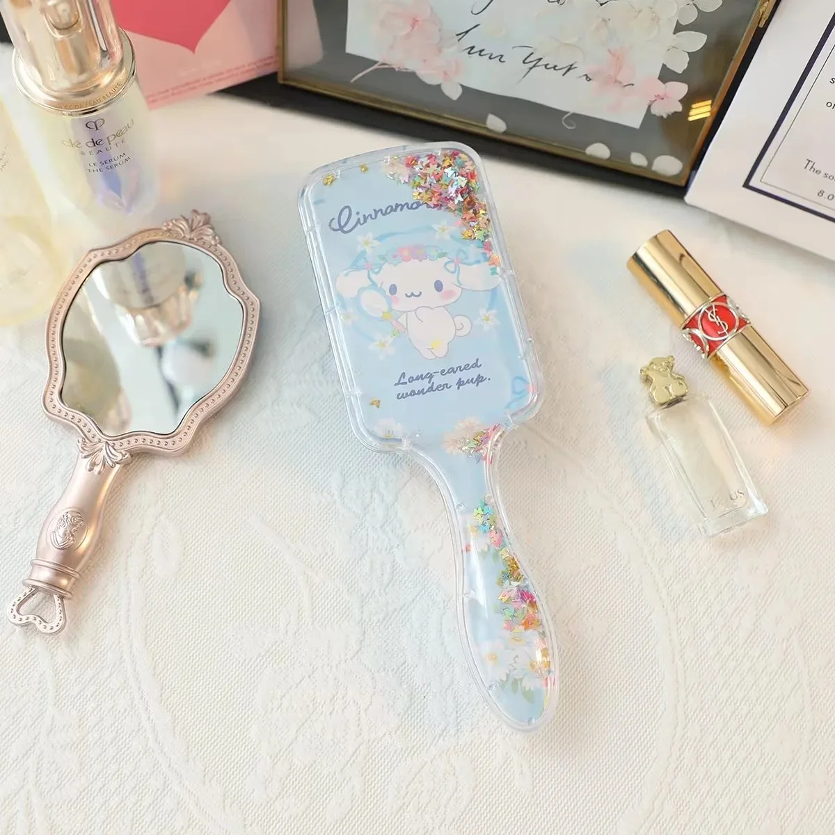 Kawaii Sanrio insStyle Cartoon Cute Melody Cinnamoroll Airbag Comb Girl Air Cushion Comb Portable Shake Music Girl Hair Comb
