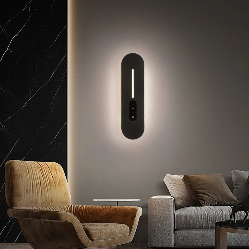 Wall Sconces Light Modern LED Wall Lamp Bedroom Living Room Light Black ...