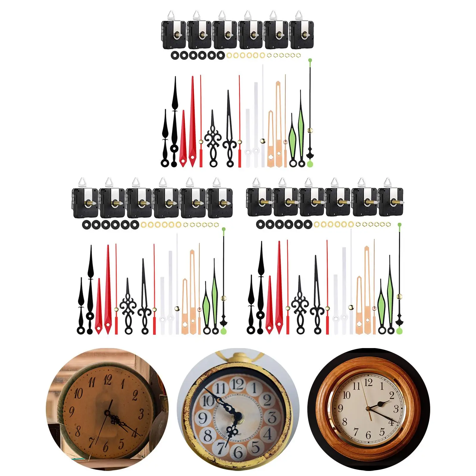 Mouvement Horloge à Quartz Silencieux 16 Mm - Kit Complet Avec Aiguilles - DIY Réparation Horloge Murale - Pas De Tic-Tac