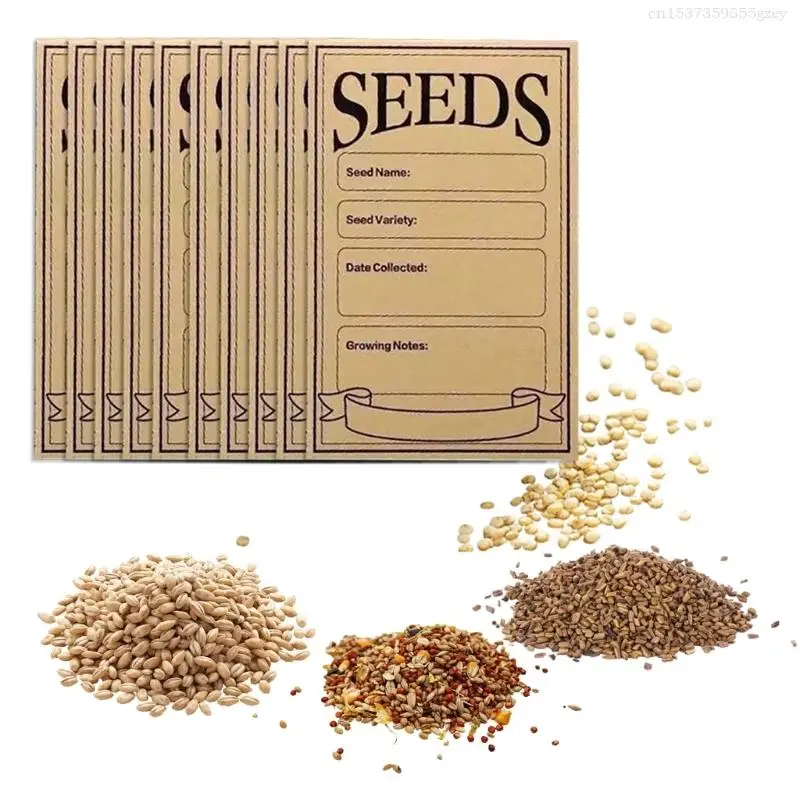 100Pcs Reusable Seed Envelopes Bag 3x4.7Inch Sample Storage Bag for Flower Vegetable Seed Storage and Organization F0T1