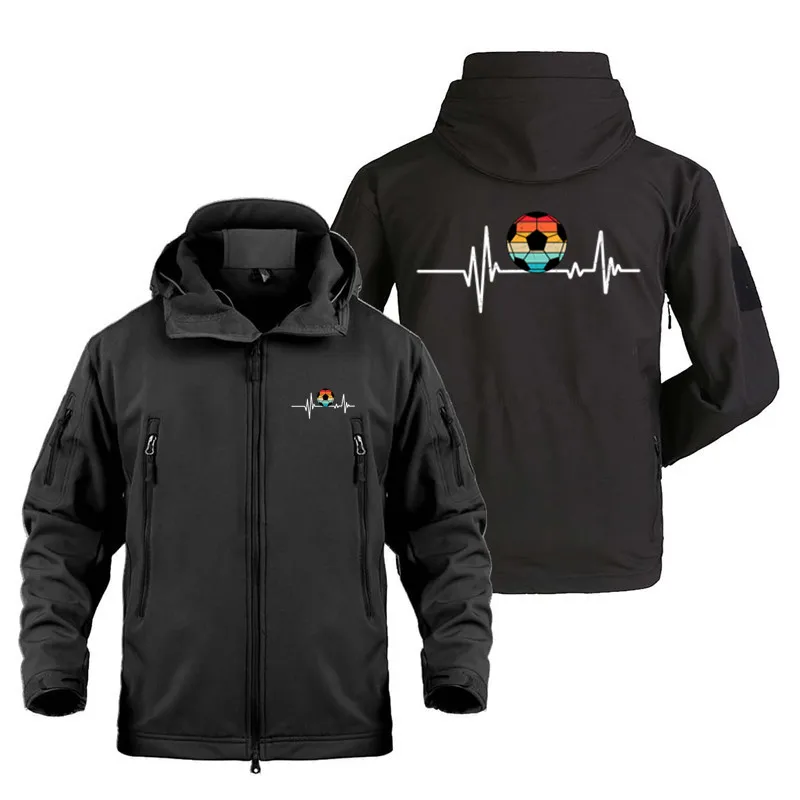 

New Outdoor Tactical Jacket Warm SoftShell Soccer Heartbeat Man Coat Jacket Multiple Pockets Outdoor Military Coats Jackets Men