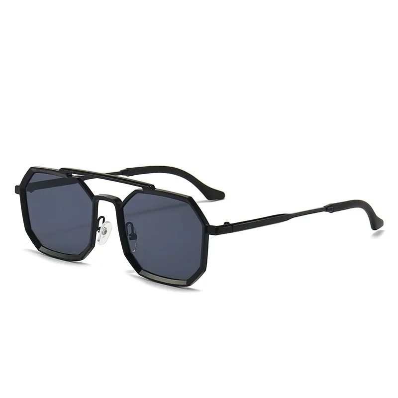 Men Polygon Punk Sunglasses Unisex Metal Square Steampunk Sun Glasses Vintage Shades UV400 Outdoor Riding Eyewear for Male