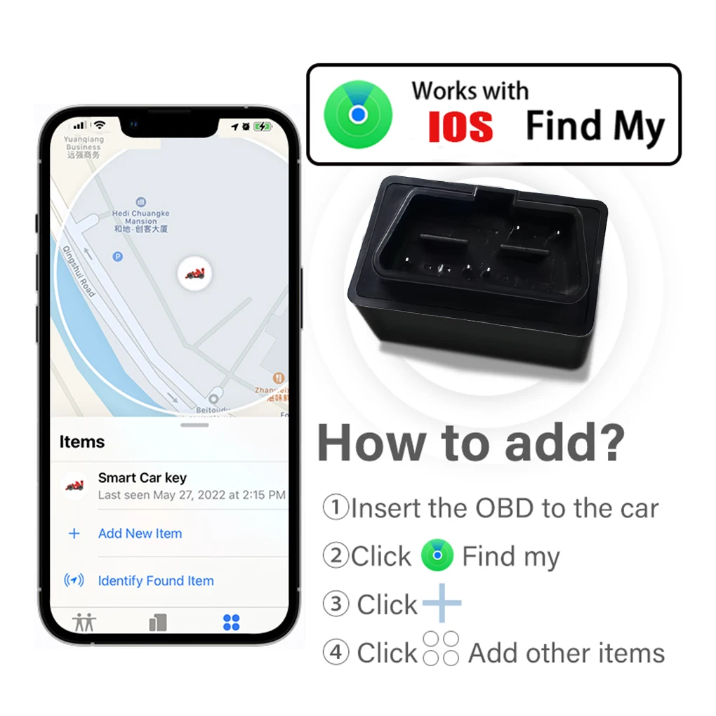 OBD II GPS locator vehicle tracking artifact OBD Vehicle 4G locator anti-theft